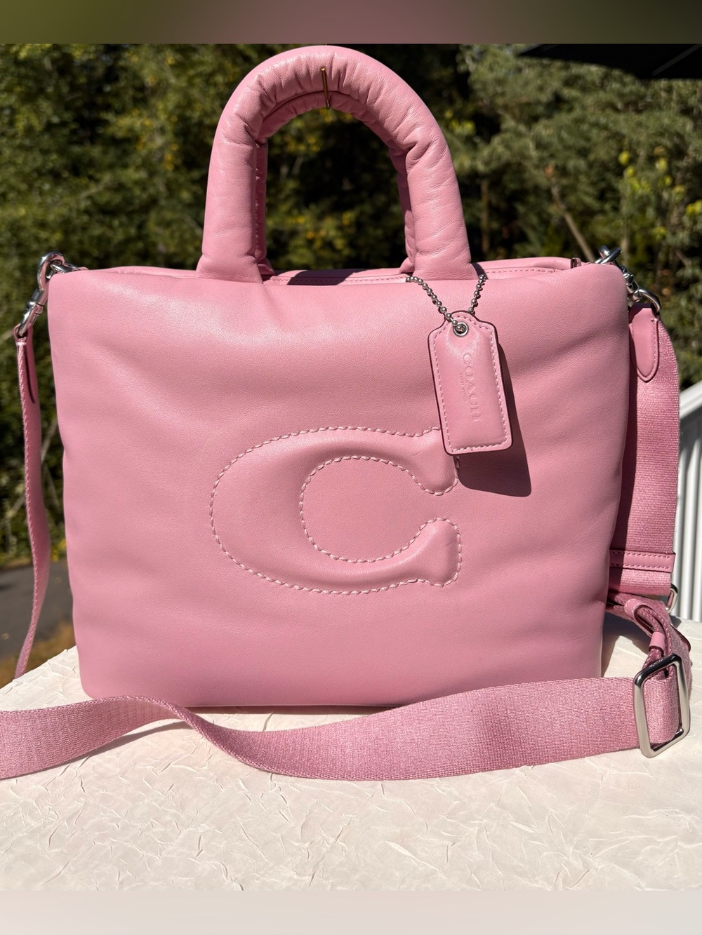 COACH Pillow Tote Bag In Pink CP095